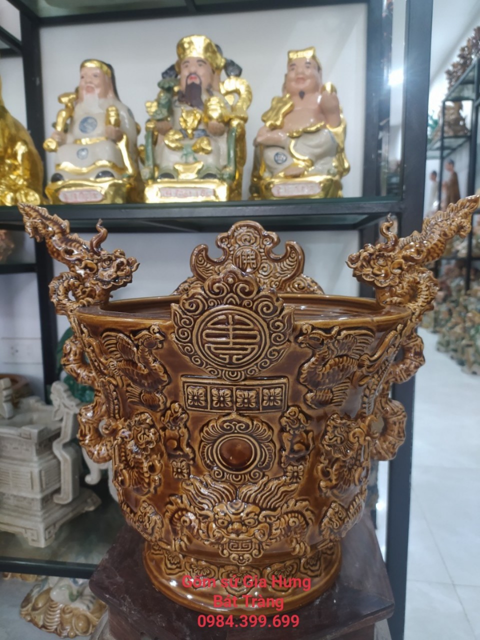 Bát hương giả cổ thời Lê gốm sứ Bát Tràng