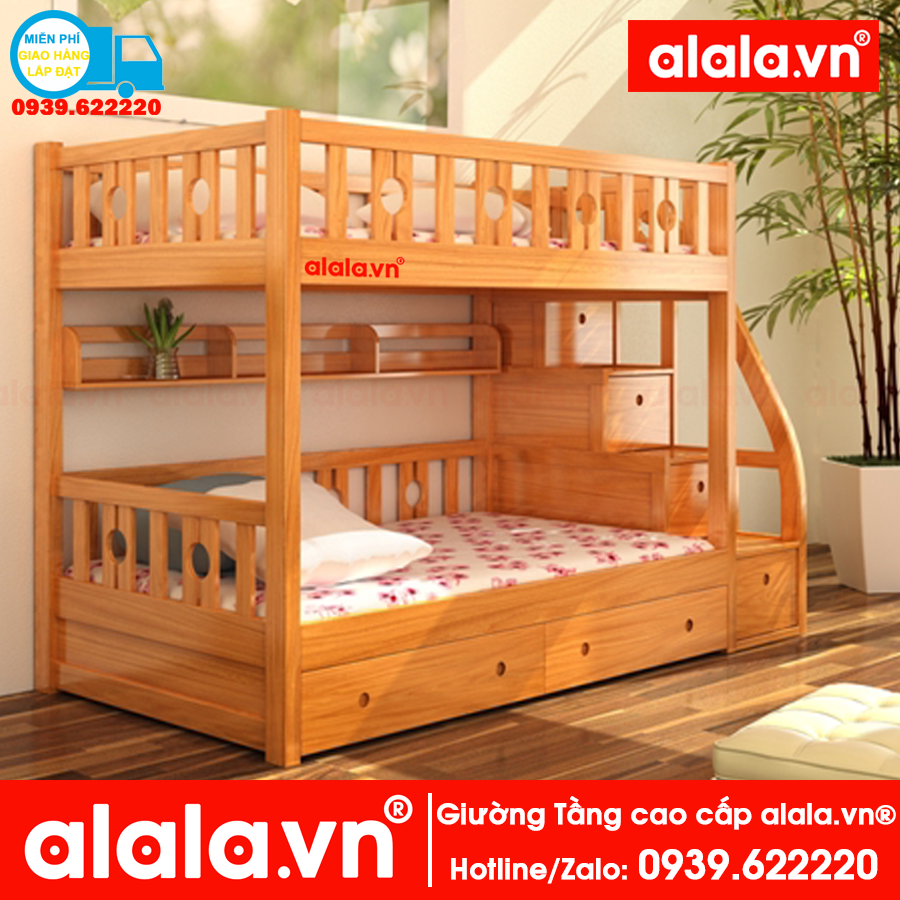 Giường tầng ALALA114 (trên 1m4, dưới 1m4) - www.ALALA.vn - 0939.622220