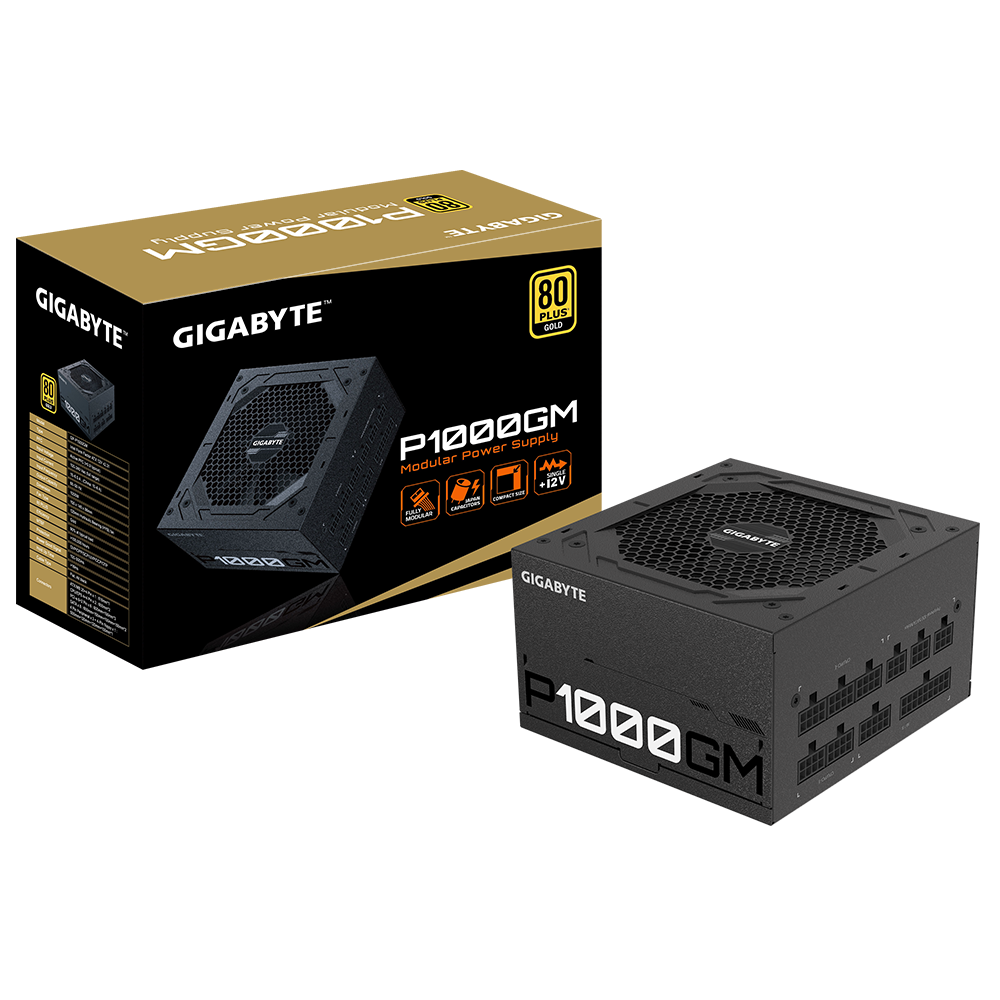 Nguồn máy tính GIGABYTE GP-P1000GM 1000w 80 plus Gold, full modular - Hàng Chính Hãng