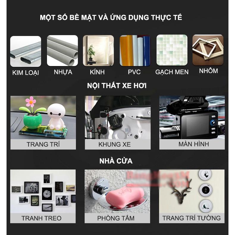 Băng dính 3M 2 mặt siêu dính, băng keo cường lực cao cấp hàng nhập khẩu, băng dính xốp đa năng cuộn 3-10 mét