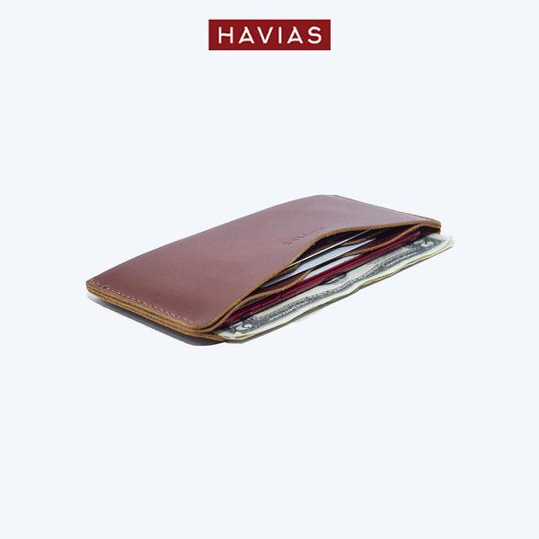 Ví da Opmo Handcrafted Wallet HAVIAS - Đỏ Nâu