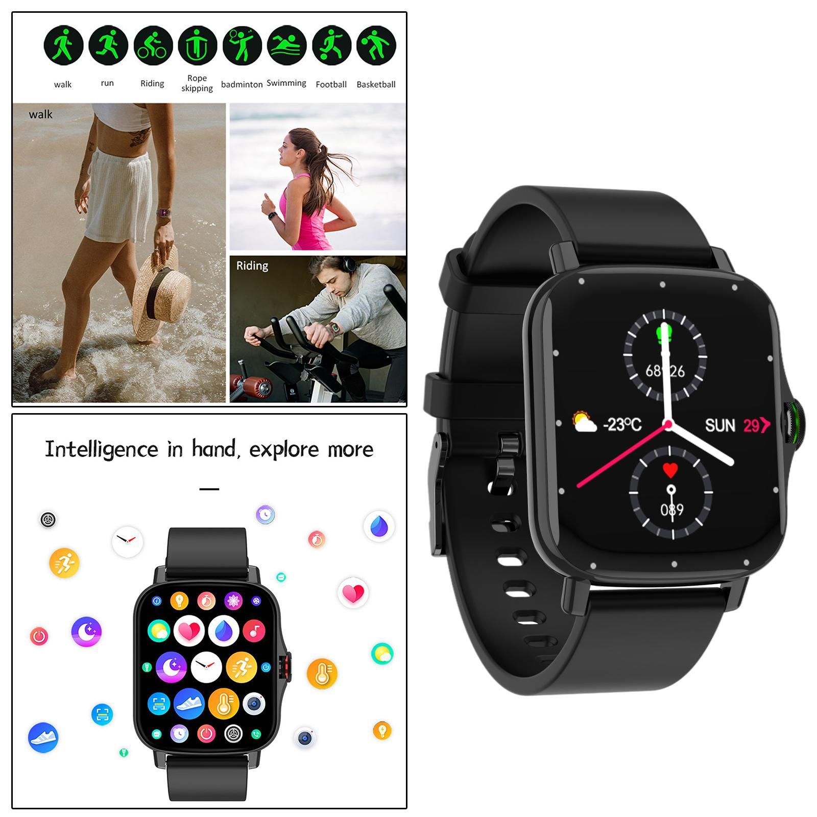 Smart Watch Bluetooth Monitor Digital Smartwatch for Men Women Black