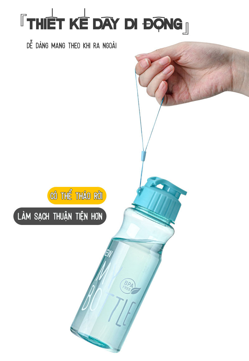 Bình Nước Thể Thao 550ml - Bình nước chạy bộ, đá bóng, tập gym