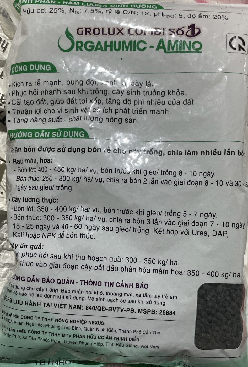 Phân bón gốc hữu cơ Humic amino túi 1kg