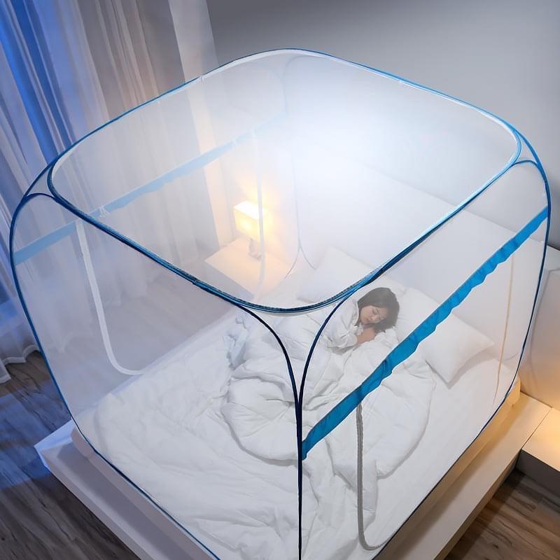 Mùng Chụp Tự Bung Đỉnh Vuông Hồng Phát , Mùng Chụp Đỉnh Vuông Cao Cấp Gấp Gọn Thông Minh.