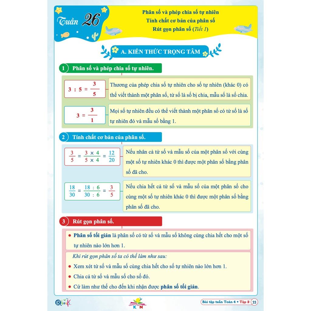 Bài Tập Tuần Toán 4 - Tập 2 - Kết Nối Tri Thức Với Cuộc Sống (1 cuốn) - Bản Quyền