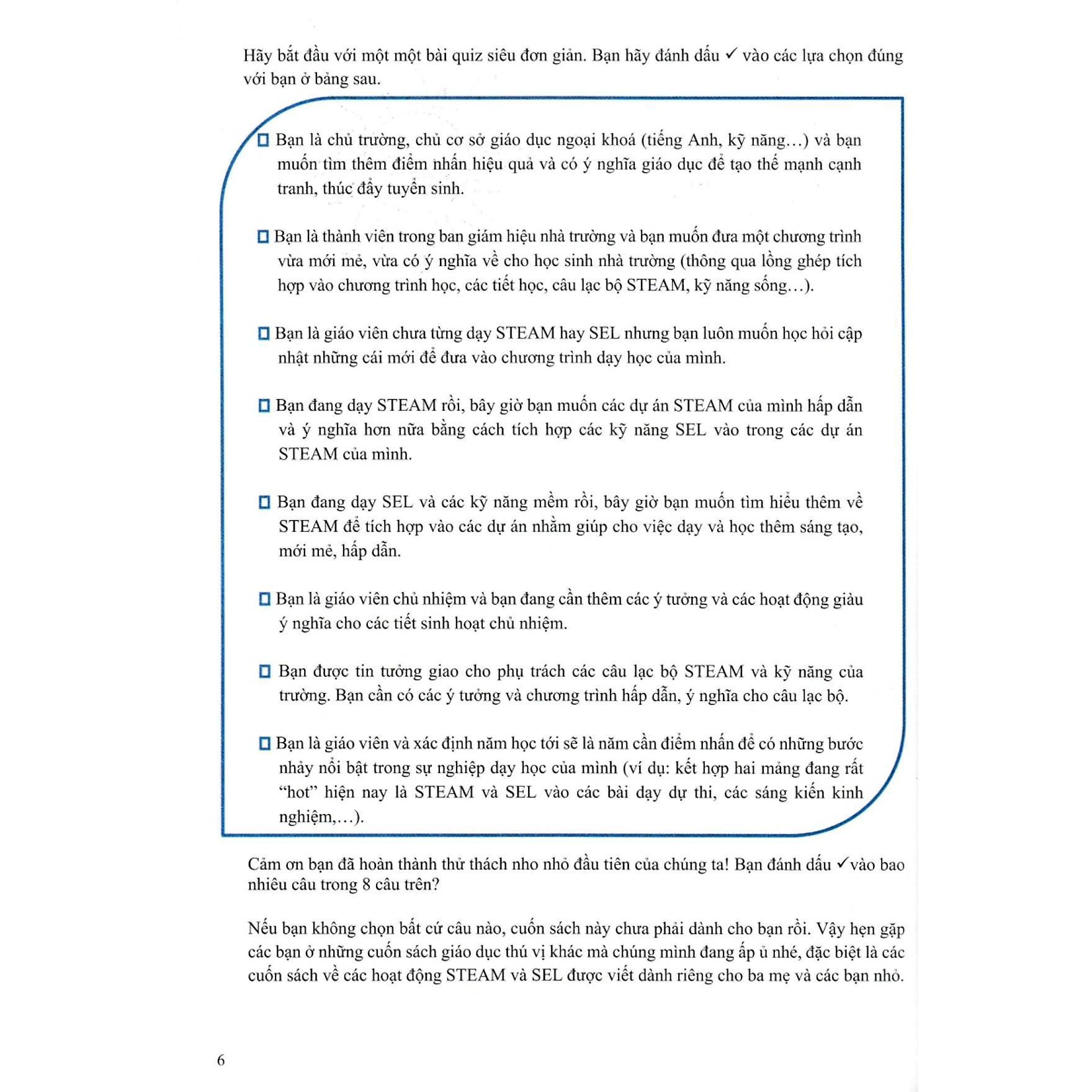 Sách - Kết Hợp Giáo Dục STEAM Và Giáo Dục Cảm Xúc Xã Hội SEL Dành Cho Tiểu Học Và Mầm Non - Hồng Ân