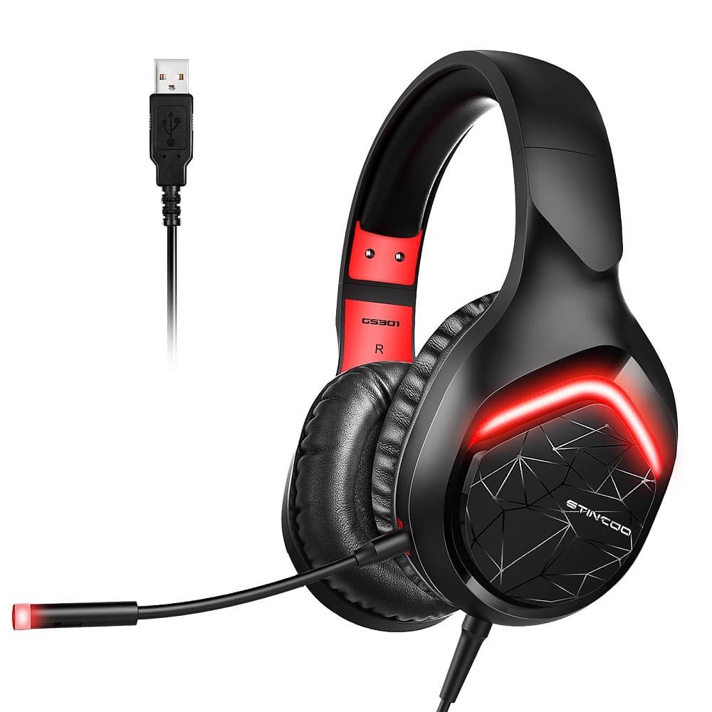 Tai nghe Gaming SOMIC STINCOO GS301 USB - Thiết kế hầm hố, Màng loa lớn 40mm, Chân usb giả lập 7.1,  Âm thanh rõ nét, Micro đàm thoại tốt - Hàng Chính Hãng