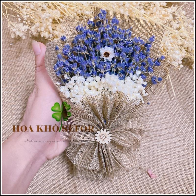 Combo quà tặng bó hoa Lavender, thiệp hoa và hộp quà