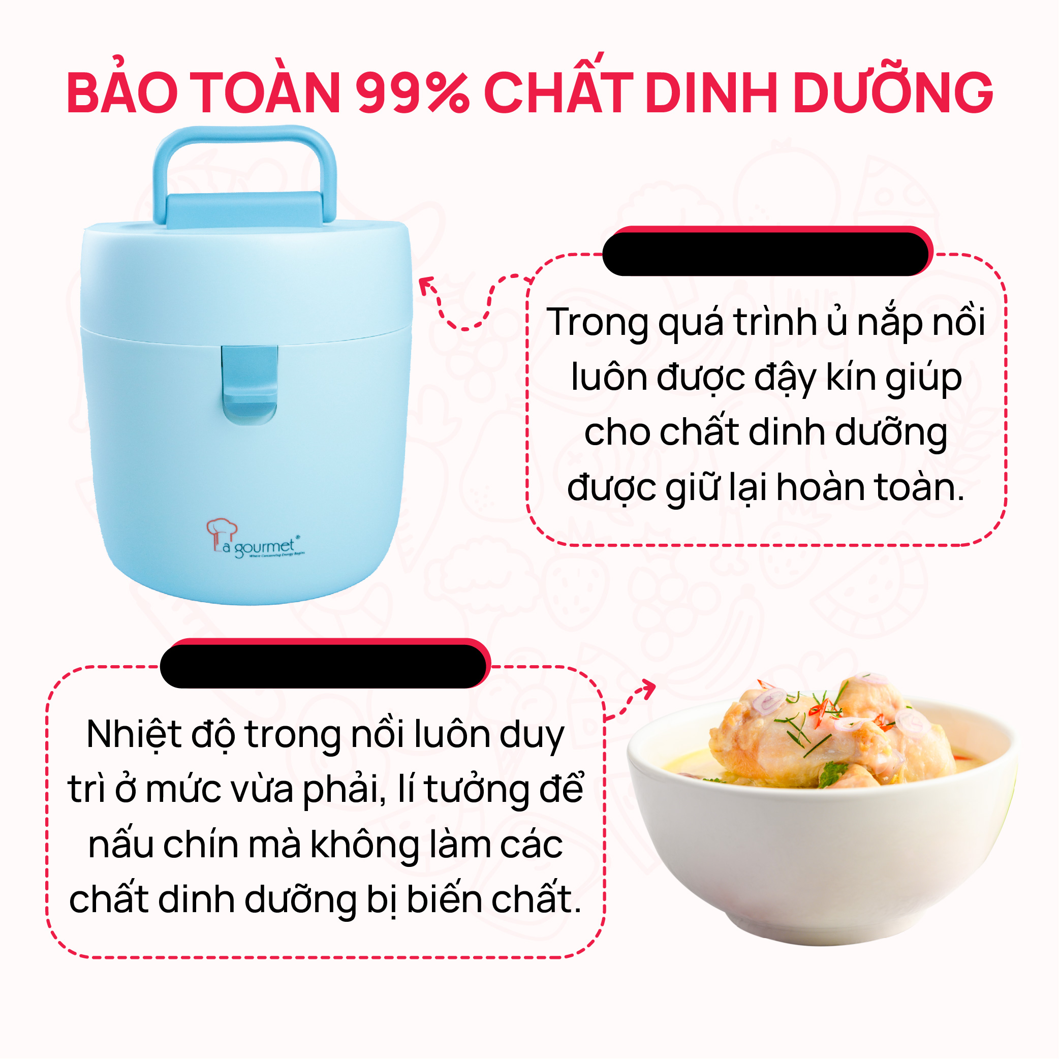 Nồi ủ chân không - nấu chậm cao cấp La gourmet 2.5L màu xanh dương - 397614 (bảo hành 1 năm)