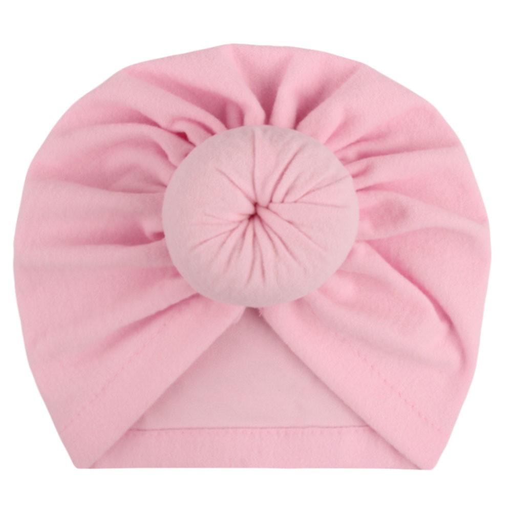 Mũ turban chất liệu cotton cục tròn đáng yêu cho bé(0-12 tháng)