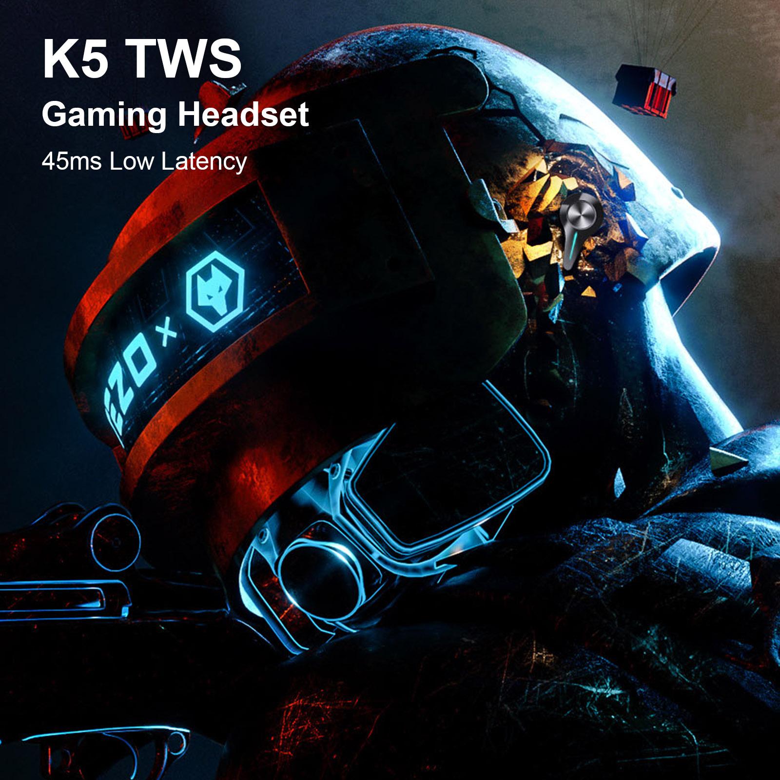 Tai nghe Bluetooth K5 TWS chơi game 45ms không dây âm thanh nổi 9D Hifi