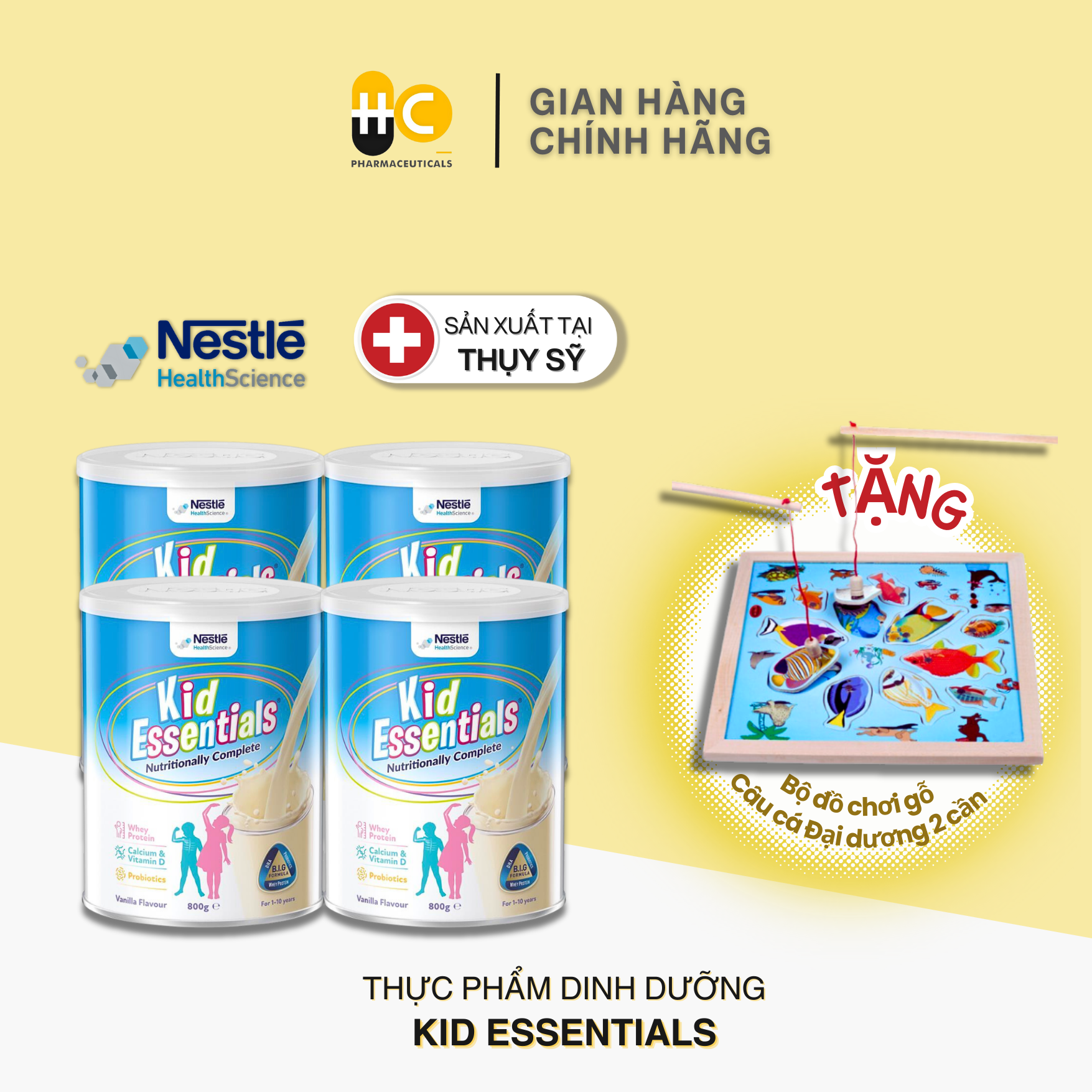 [DATE 02.2025] Combo 4 lon Sữa Kid Essentials mẫu mới cho trẻ biếng ăn, chậm tăng cân- 800g [NHẬP KHẨU CHÍNH HÃNG]