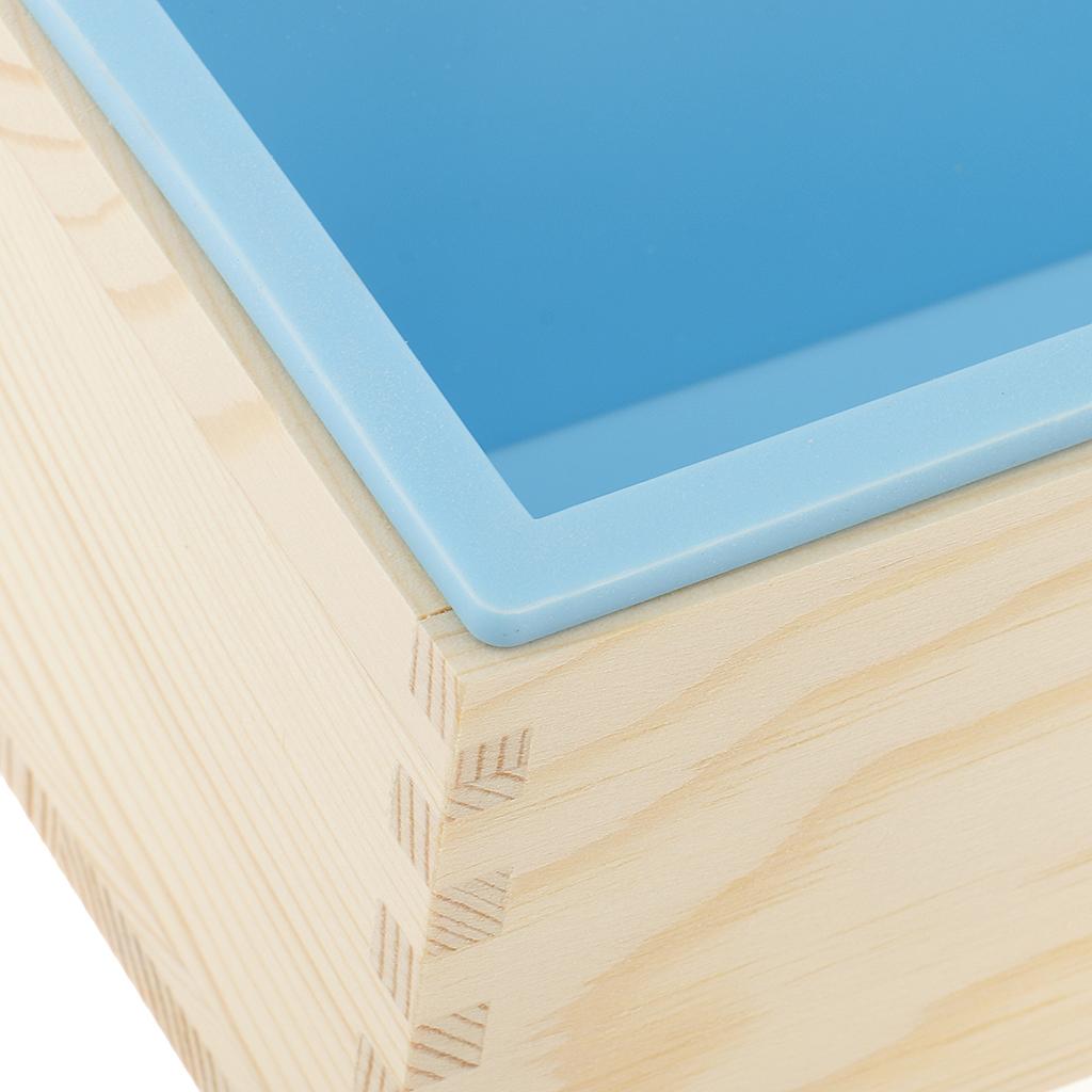 Wood Soap Cutter Mold with Wire Slicer +Silicone Candle Soap Making Mould 1200ml