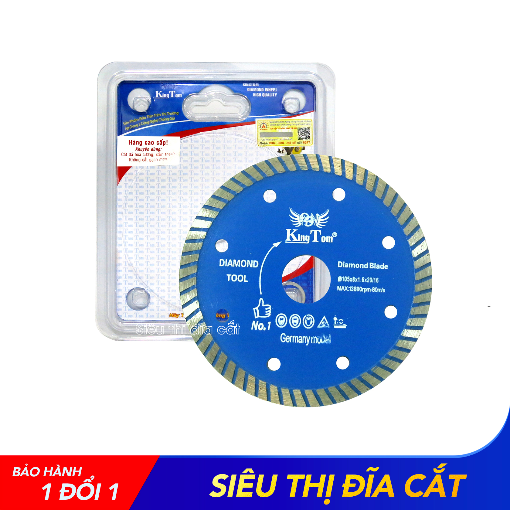Lưỡi Cắt Đa Năng (Granite) KingTom Me Mỏng 1 Tấc - Chuyên Đá Cứng