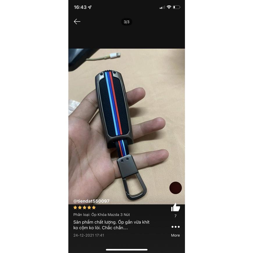 Ốp khóa kim loại bảo vệ chìa khóa xe ô tô Mazda 3 nút  CX5, Mazda 6 có vân thể thao phản quang -