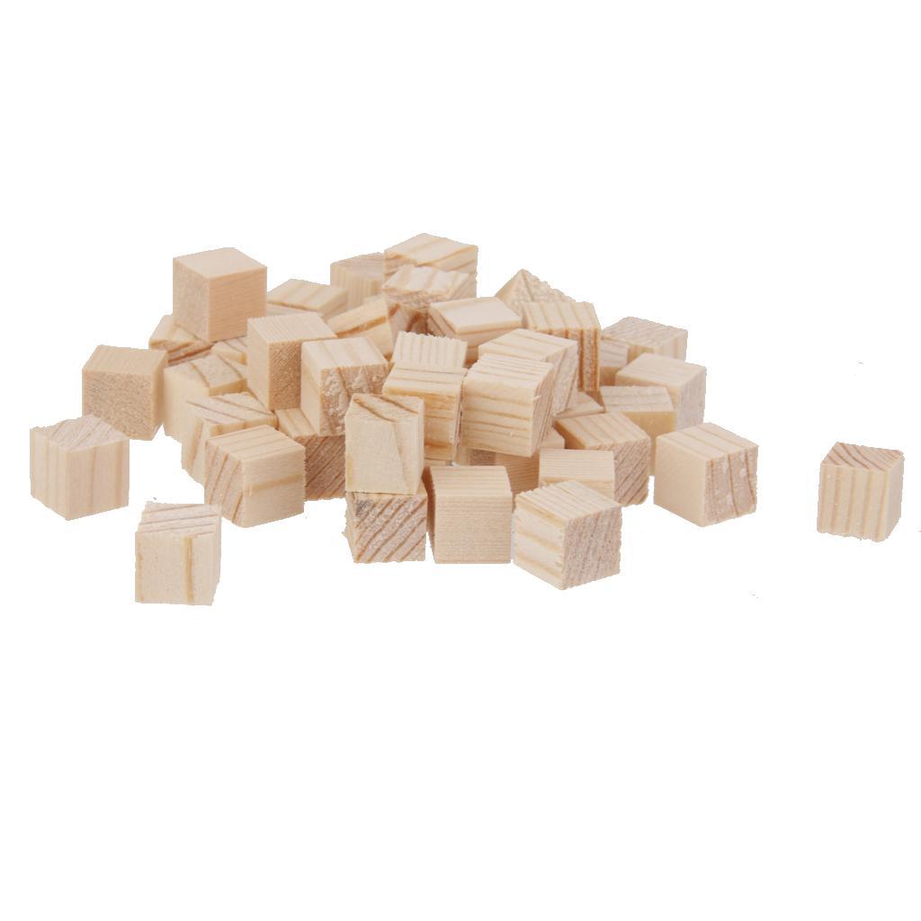 100x Wooden Blocks Mini Cubes Embellishment for Woodwork Craft Scrapbooking