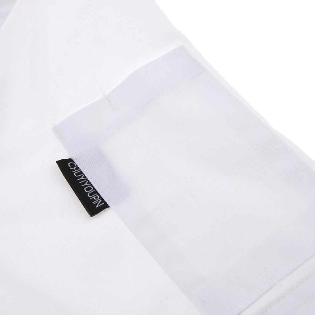 2pcs Womens Mens Chef Jackets Coat Short Sleeves Shirt Kitchen Uniforms