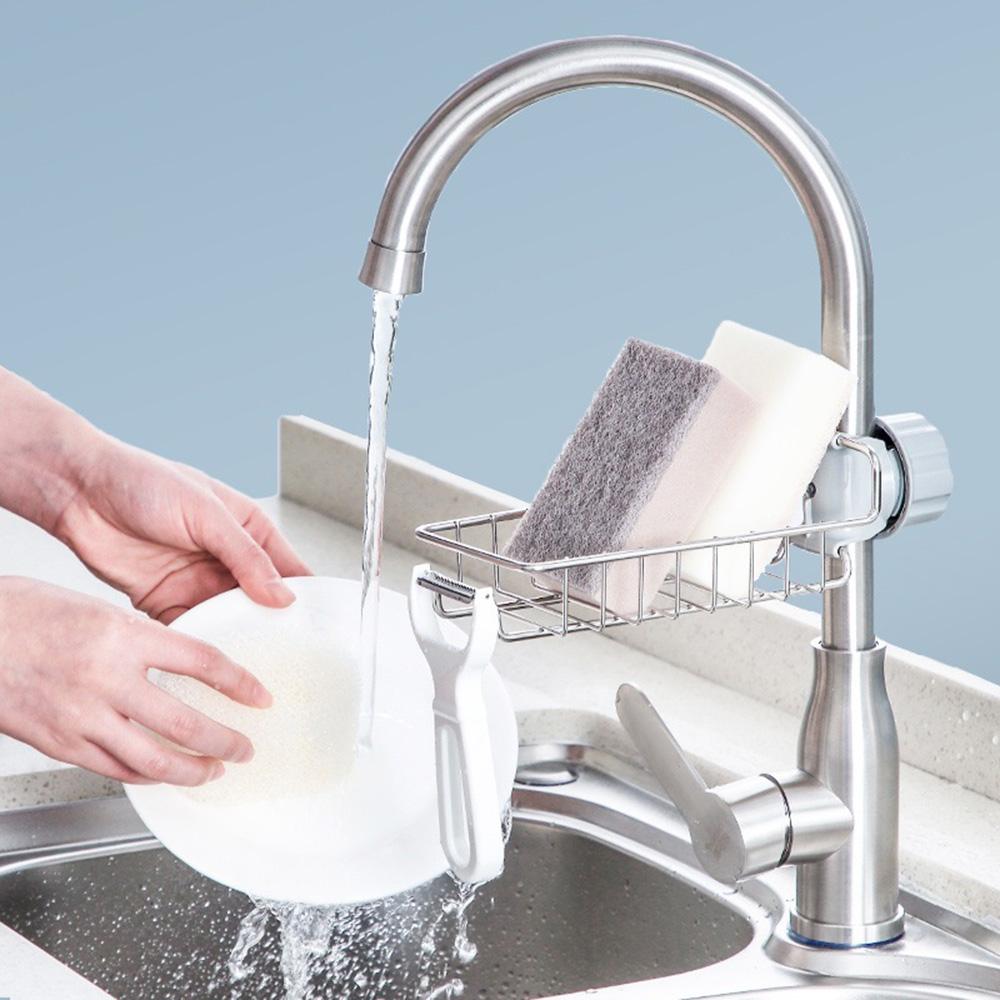 Giá đỡ gắn vòi nước bằng thép không gỉ thiết kế rỗng giúp thông thoáng và thoát nước