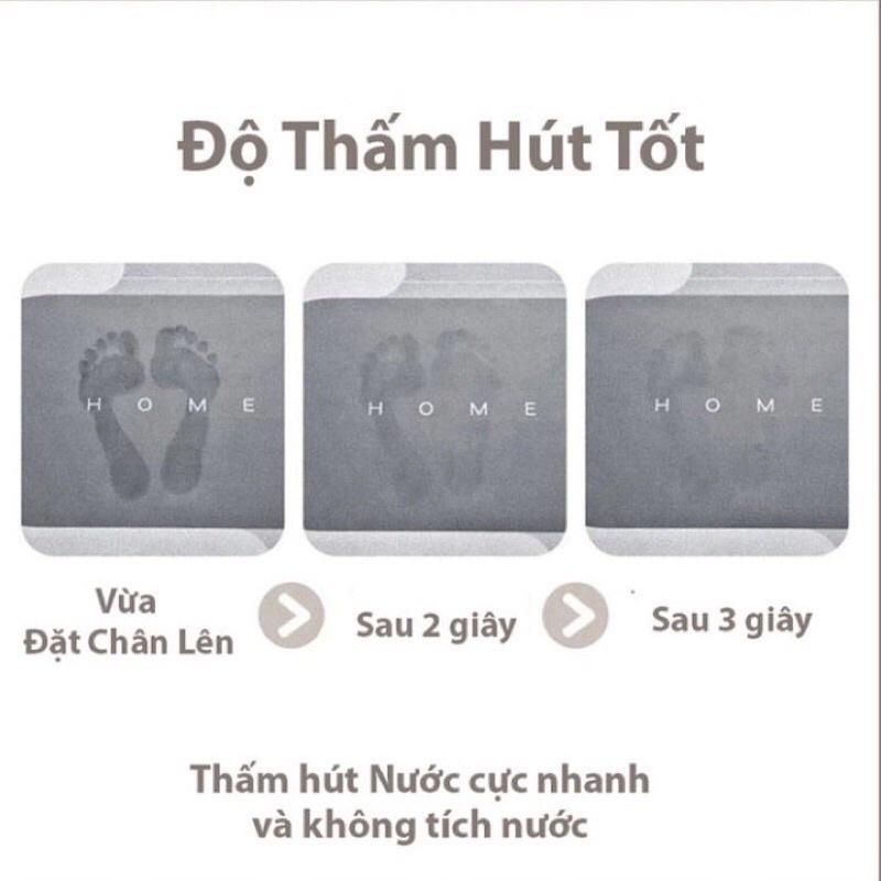 Thảm lau chân Thảm trải sàn thấm hút nước Thảm chùi chân nhà tắm nhà vệ sinh chất liệu chống trơn trượt Siêu bền