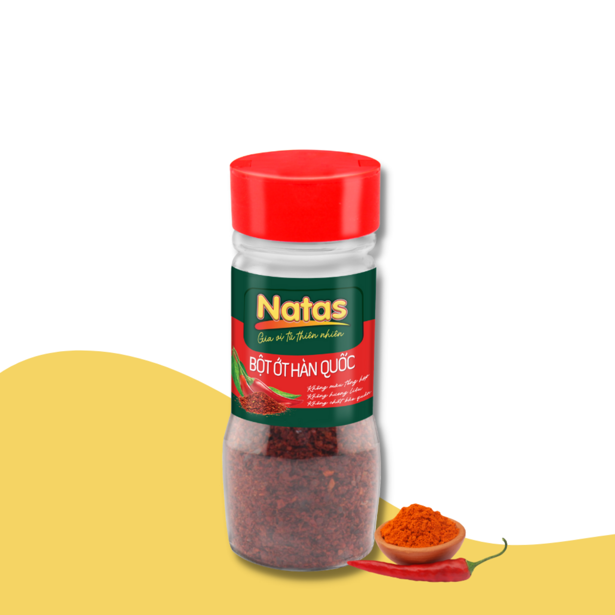 Bột ớt Hàn Quốc Natas Hũ 45g-Bột Gia Vị Tiện Lợi