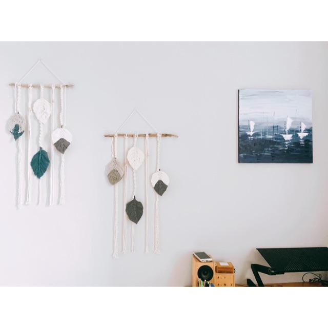 Bộ 2 macrame trang trí hình chiếc lá