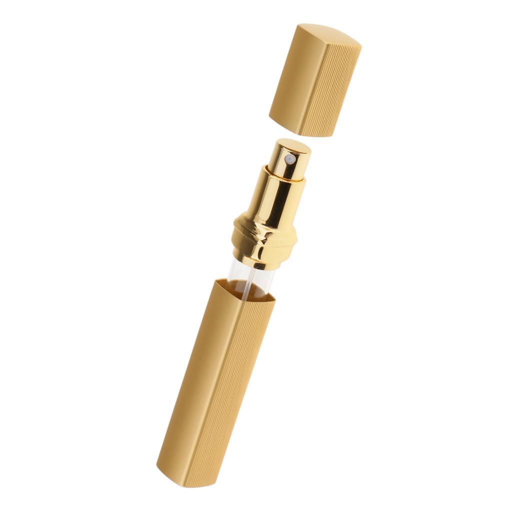 Gold Travel Size Refillable Empty Perfume Atomizer Spray Bottles 12ml 2pcs
