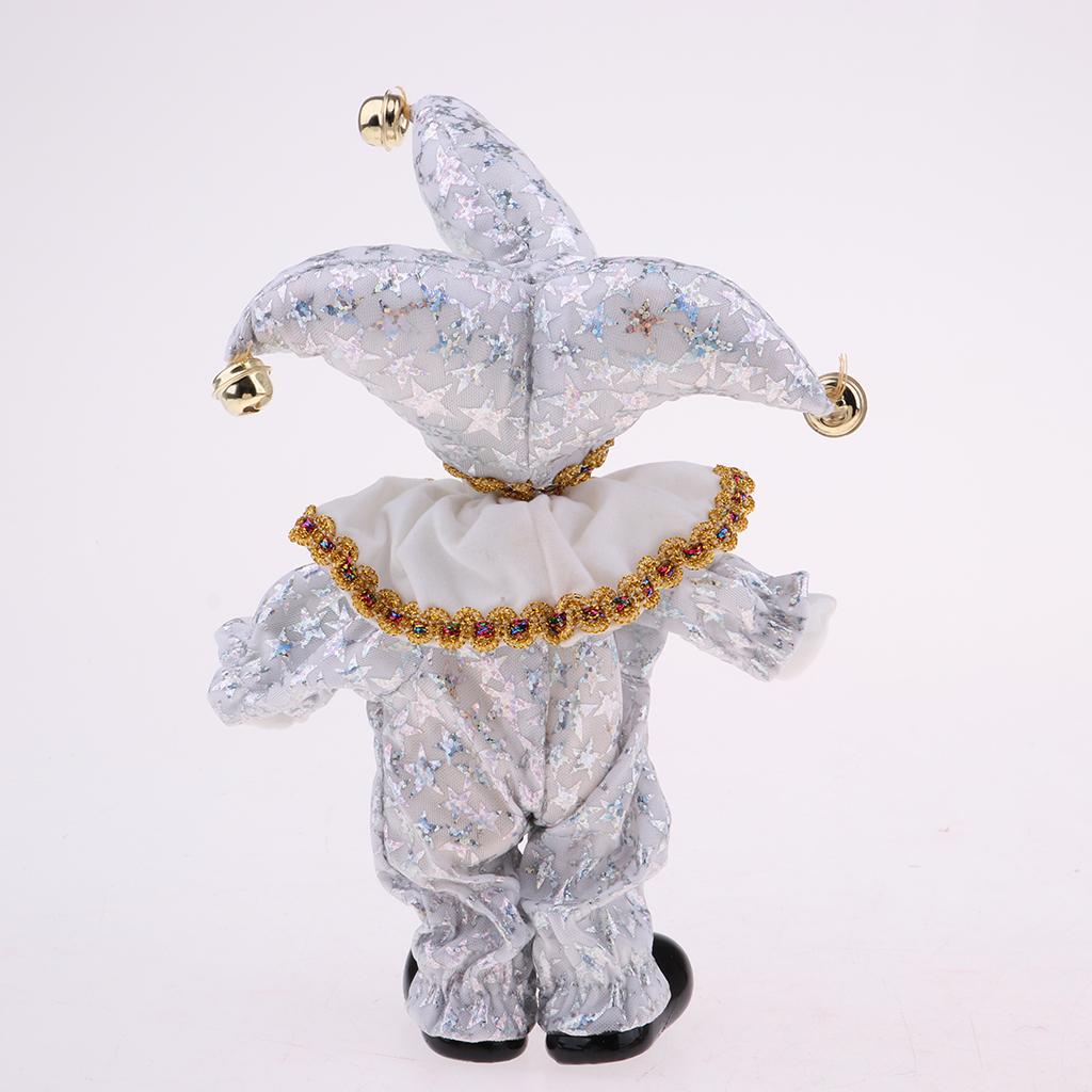 Porcelain Clown Doll Sweet Triangel Figures Model Festival Gift Home Office Desk Display Decoration, Classic White