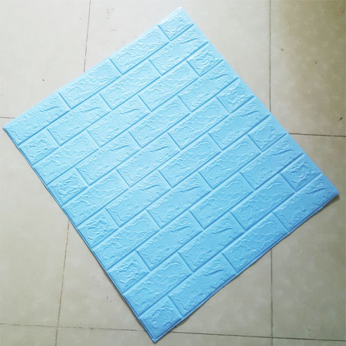 Bộ 10 Tấm Xốp Dán Tường Giả Gạch 3D Màu Xanh Trời 70cmx77cm