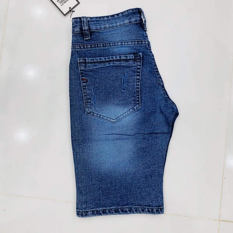 Quần Sọt Jean Nam Wash Rách Cá Tính Quần Short Nam Co Dãn