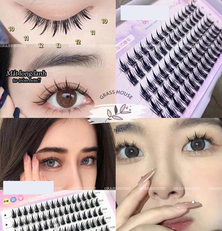 MI GIẢ CHÙM MJSP 5 HÀNG SIÊU TỰ NHIÊN TỪ 9MM - 13MM TRÊN CÙNG 1 SET