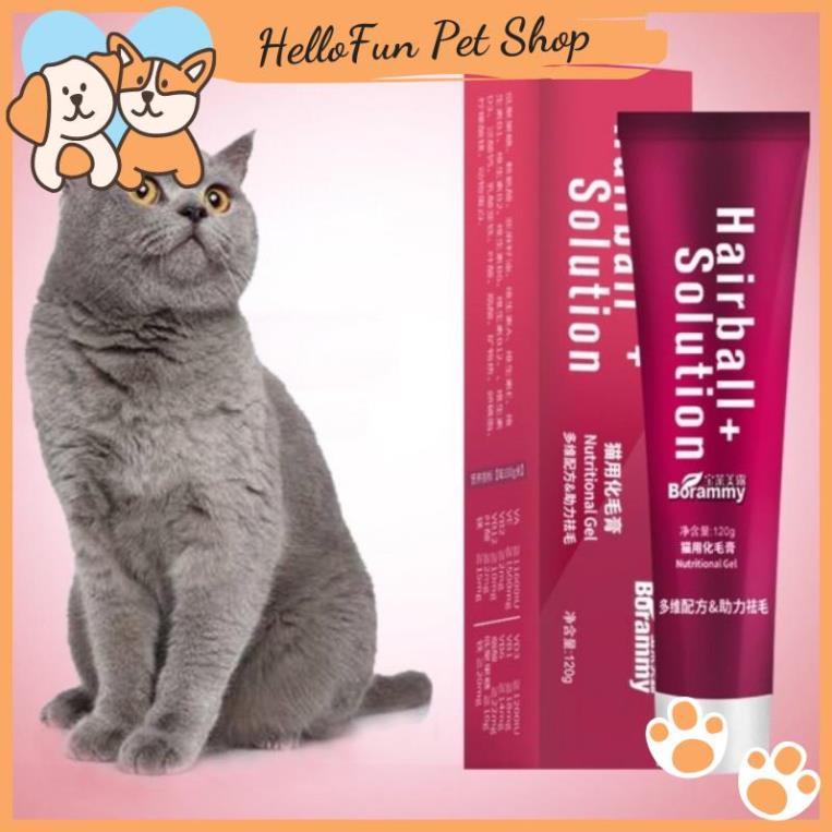 Gel dinh dưỡng cho mèo Hairball Solution giúp tiêu búi lông, dưỡng lông mềm mượt 120g