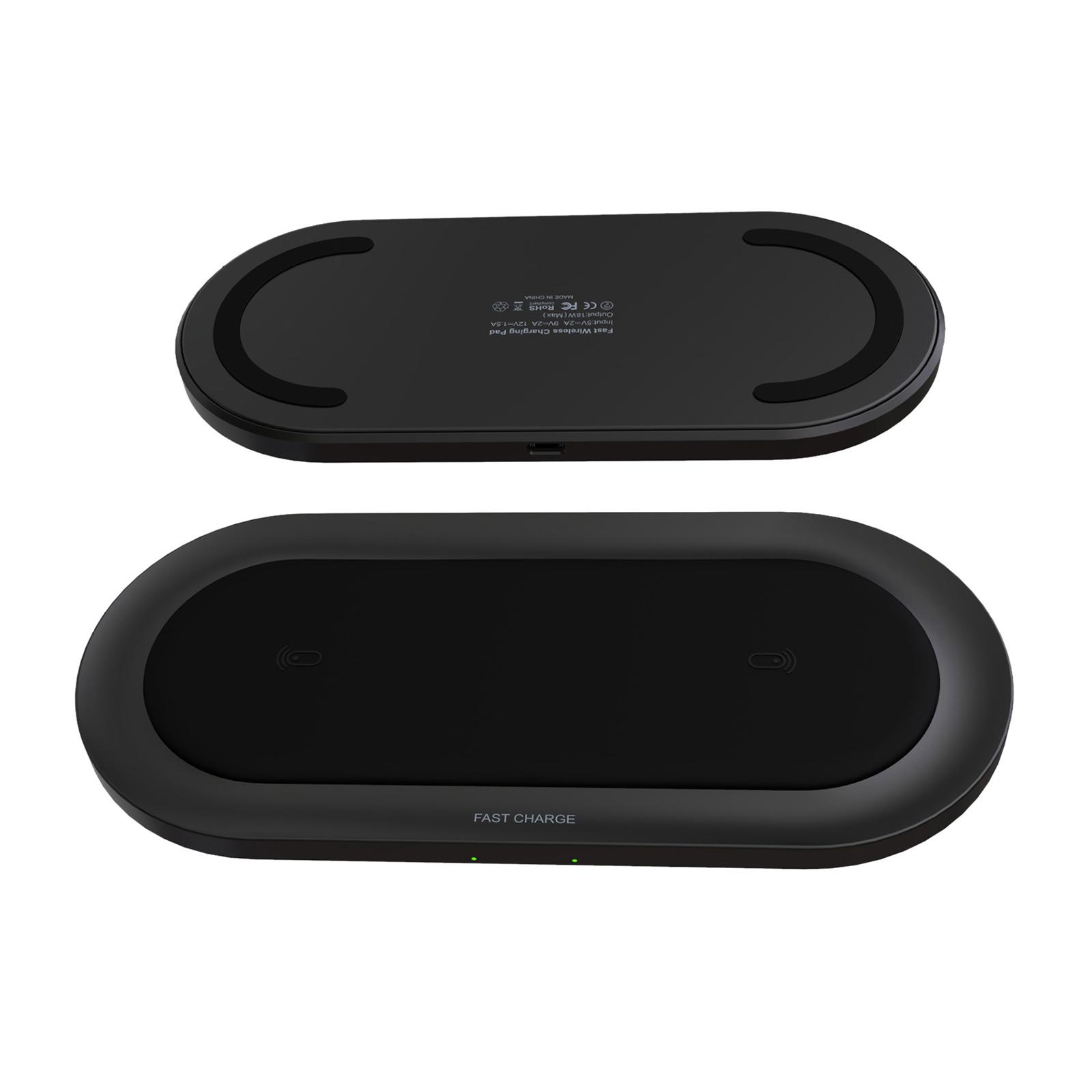 Wireless Fast Charger 20W Qi Dual Charging Pad Charger for Samsung Universal