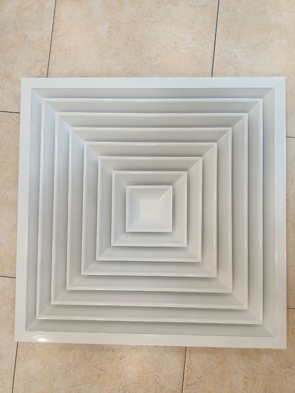 Cửa gió khuếch tán 450x450 miệng gió cấp điều hòa chất liệu nhôm, nan gió điều hòa âm trần