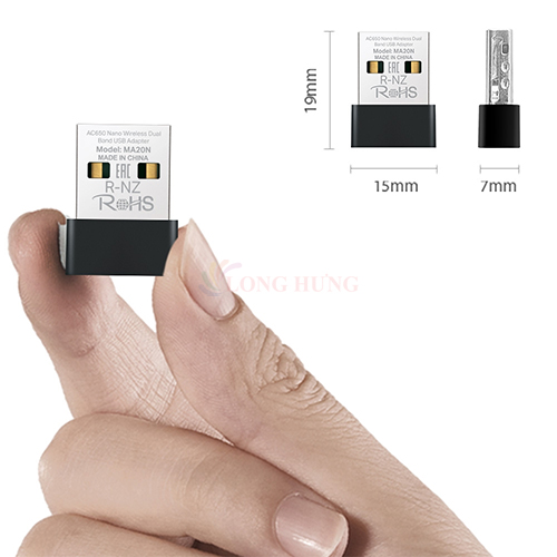USB Wifi Mercusys AC650 Nano Wireless Dual Band MA20N - Hàng chính hãng