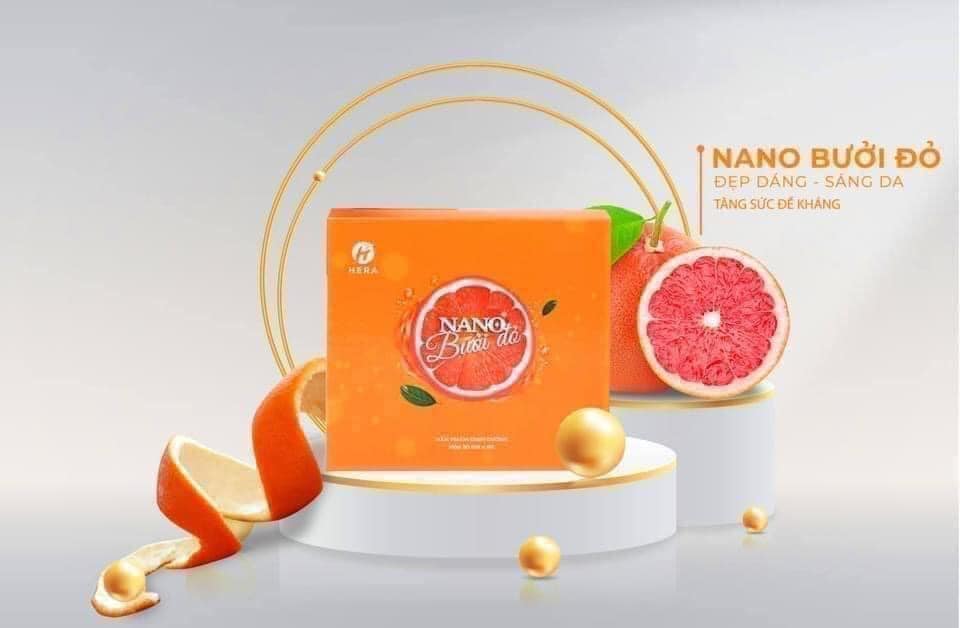 Nano Bưởi Đỏ Hera - Đẹp Da, tăng đề kháng Hộp 20 gói