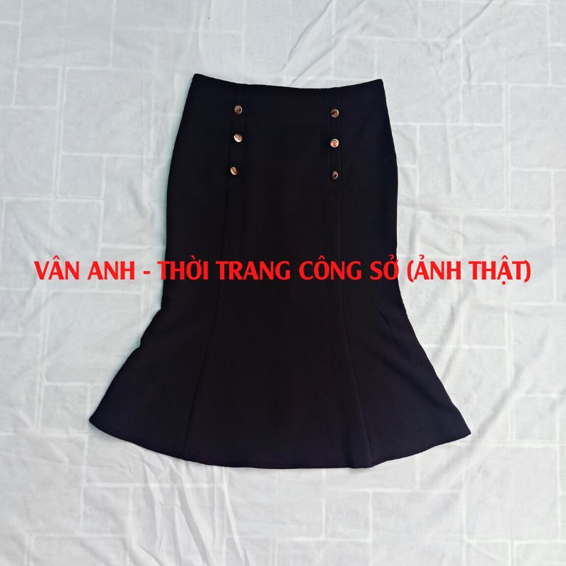 Chân váy đuôi cá dáng midi, Lưng cao, Ôm body, Độ dài 60cm phong cách công sở thanh lịch vải co giãn 4 chiều New Design CV015A