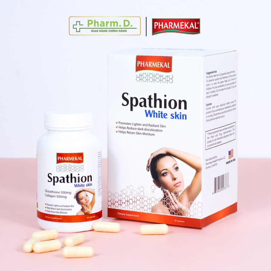 Viên Uống Trắng Da, Hỗ Trợ Điều Trị Nám Chống Oxy Hóa Spathion PHARMEKAL Dạng viên