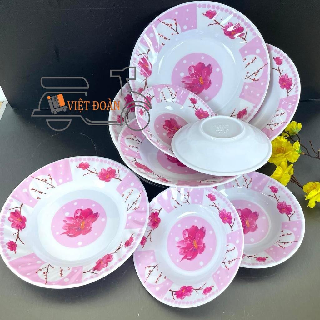 Dĩa MECA SÂU LỒNG - HÀNG VIỆT NAM CHẤT LƯỢNG CAO, hoa văn sang trọng NHIỀU SIZE , MÀU HỒNG