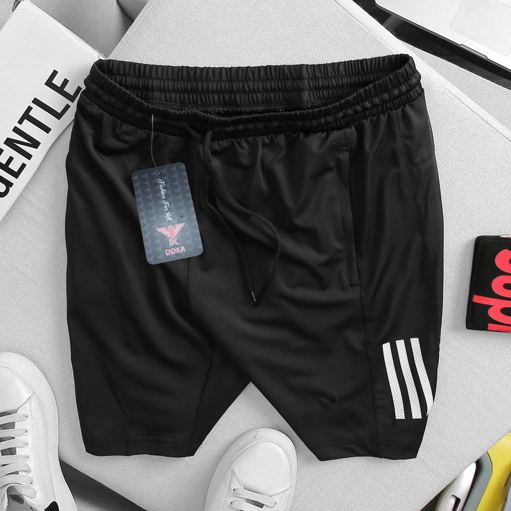 Combo 2 Quần shorts thể thao nam dạng sọt sport đùi chất thun lạnh 4 chiều cao cấp phù hợp tập gym hay mặc nhà màu trắng và đen DUI-P101