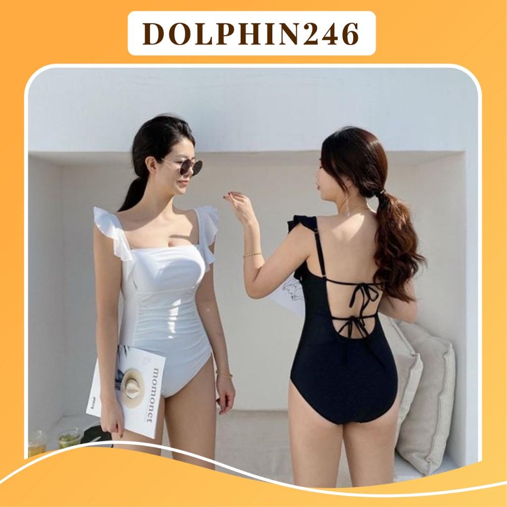 Bikini 1 mảnh kiểu Hàn Quốc đồ bơi đi biển bigsize liền thân kín đáo sexy cạp cao nâng ngực hở lưng che bụng 2657 K4T1-4