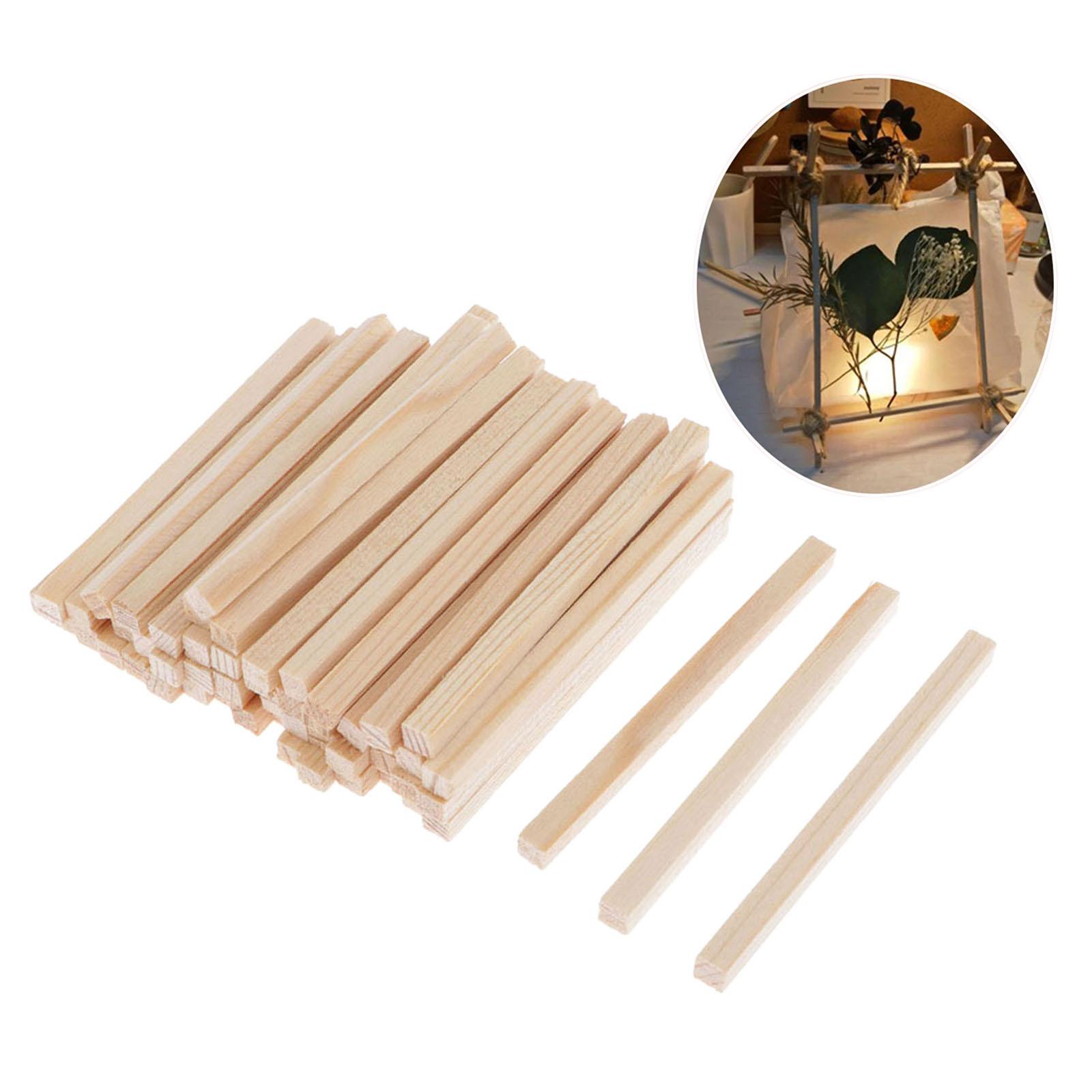 100pcs Unfinished Wooden Wooden Sticks Rod DIY House Airplane Modeling