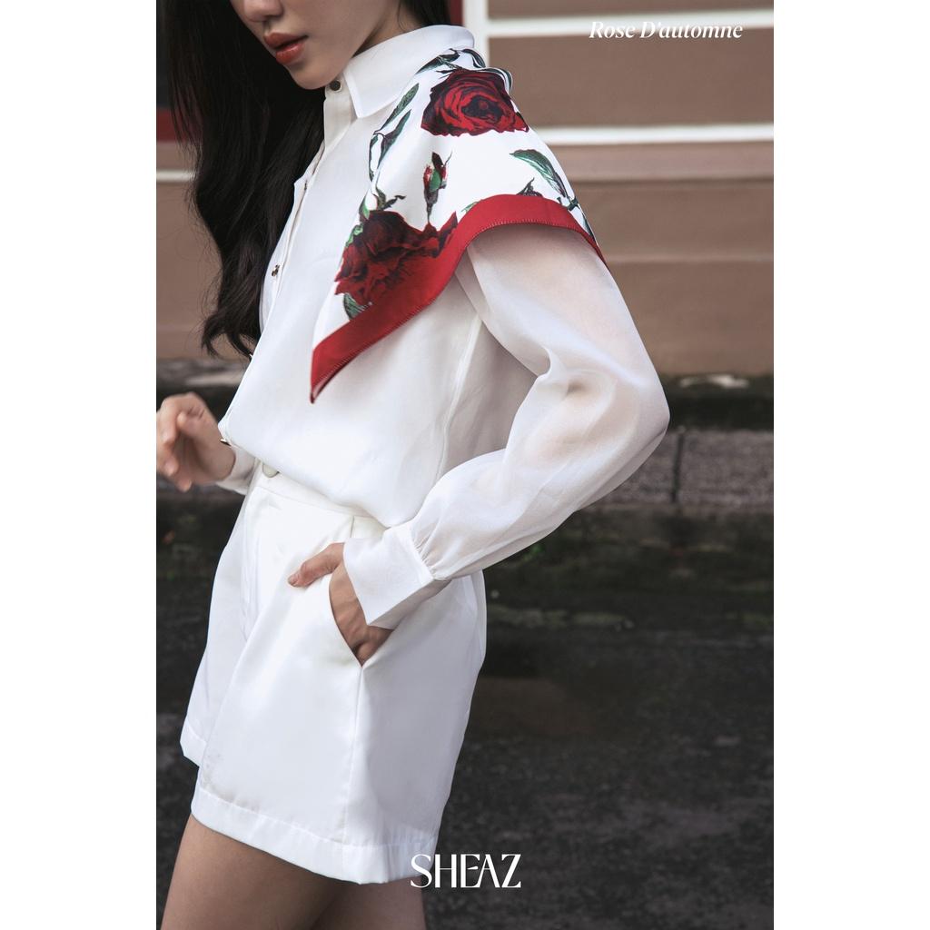 SHEAZ Sóc tơ trắng mềm lót lụa satin mát, phong cách Hàn Quốc nhẹ nhàng thanh lịch