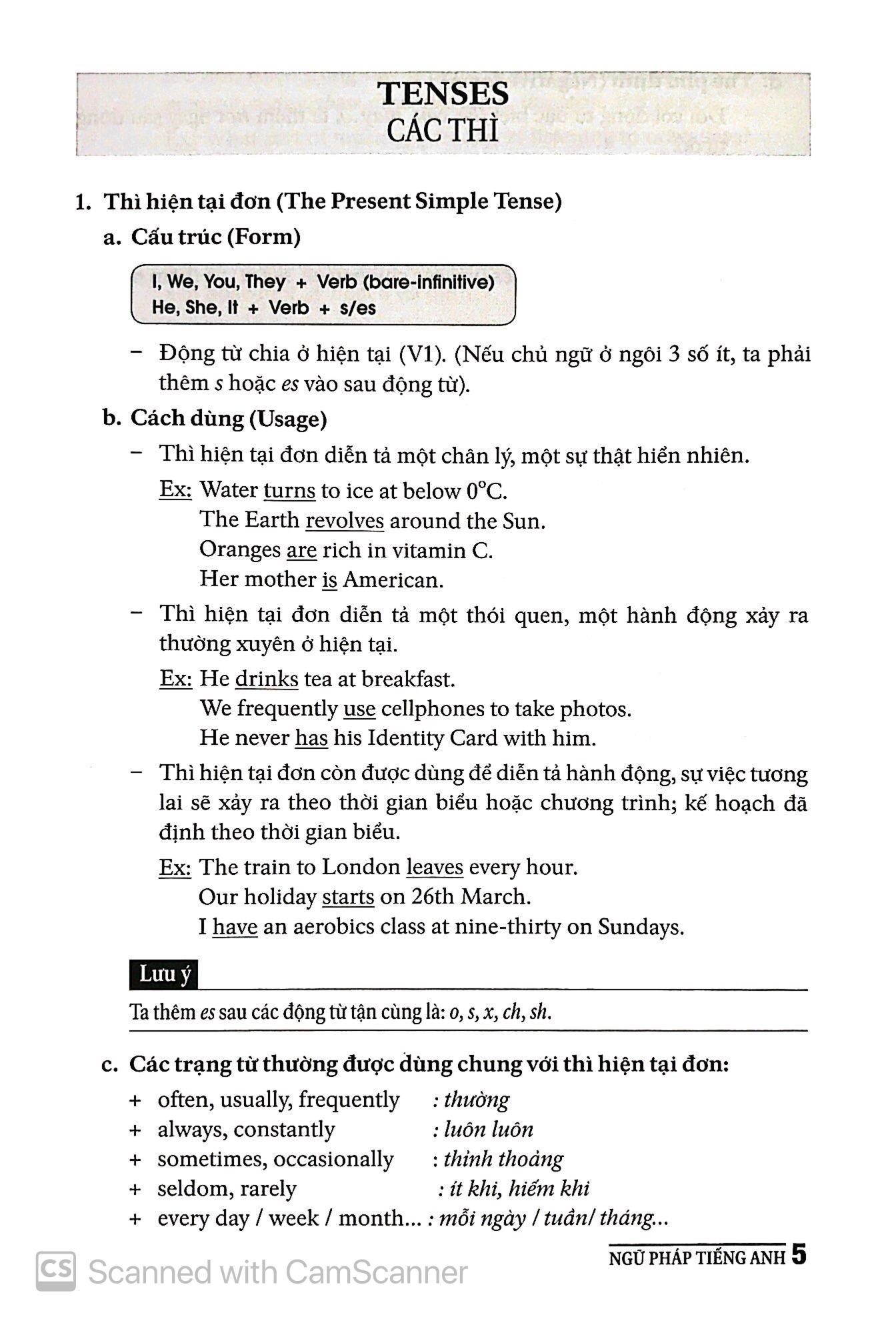 Sách Ngữ Pháp Tiếng Anh Dành Cho Học Sinh (Với Bài Tập Và Đáp Án) - Tái Bản
