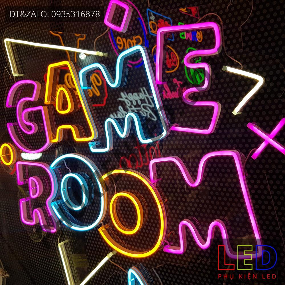 Đèn Led Neon Chữ GAME ROOM Nhiều Màu - GAME ROOM LED Neon Sign, Đèn Led Neon Game Trang Trí Phòng Game