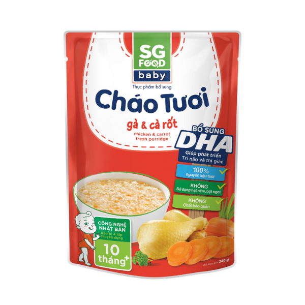 Cháo tươi baby SG Food gà cà rốt 240g