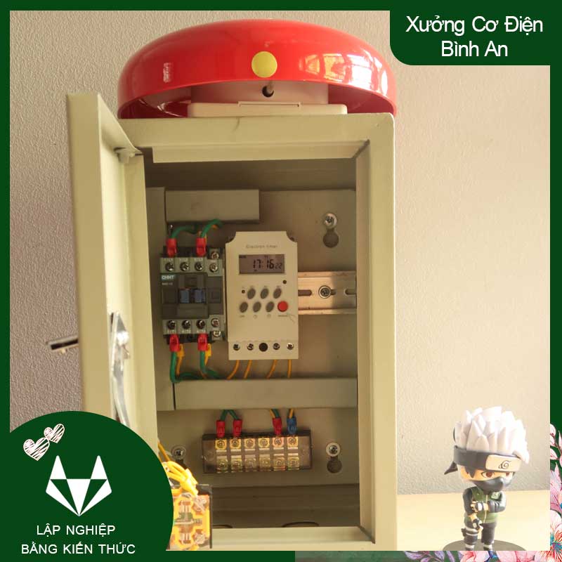 Combo hẹn giờ chuông báo tan học, giờ làm công sở tự động công suất 1,5kw sử dụng điện 1 pha