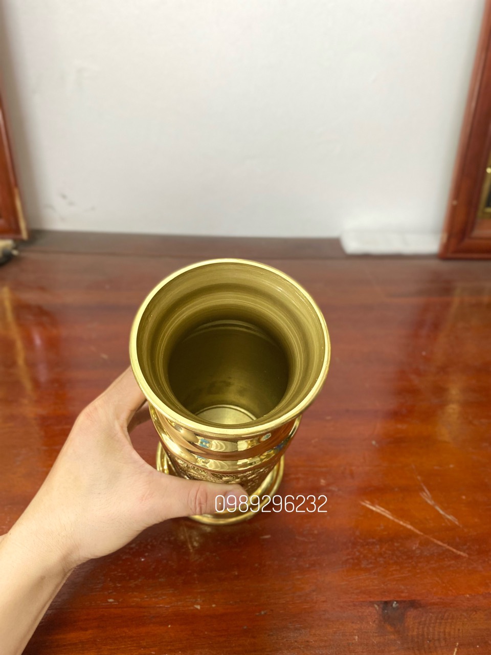 Ống đựng hương nhang bằng đồng vàng size trung