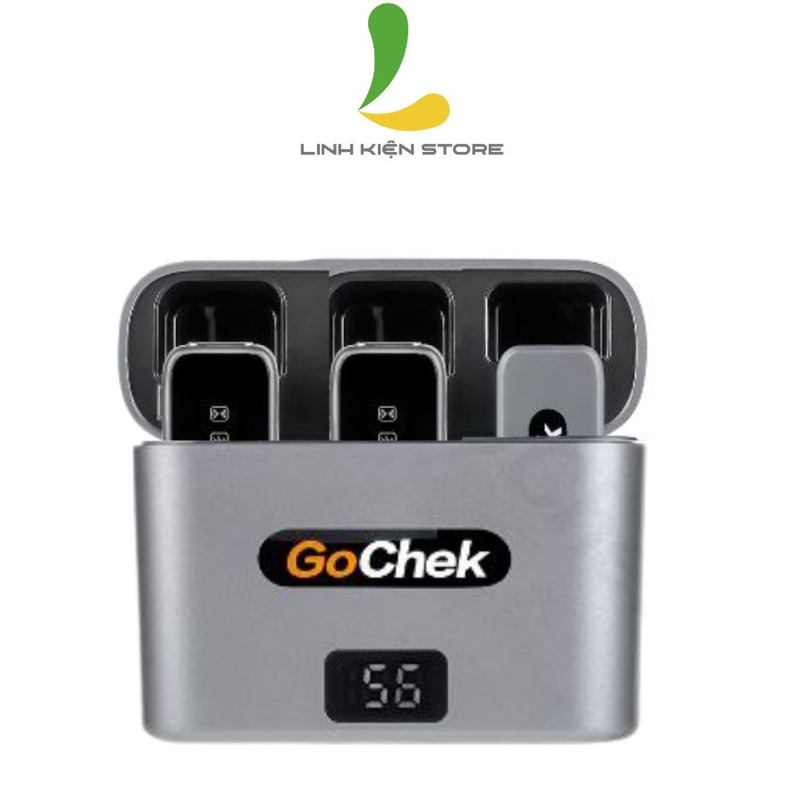 Micro thu âm không dây GoChek D01 Ultra - Bộ micro đôi ghi âm chuyên nghiệp kèm dock sạc cổng cắm Type-C chuyên dùng cho các thiết bị sử dụng hệ điều hành Adnroid - Hàng nhập khẩu