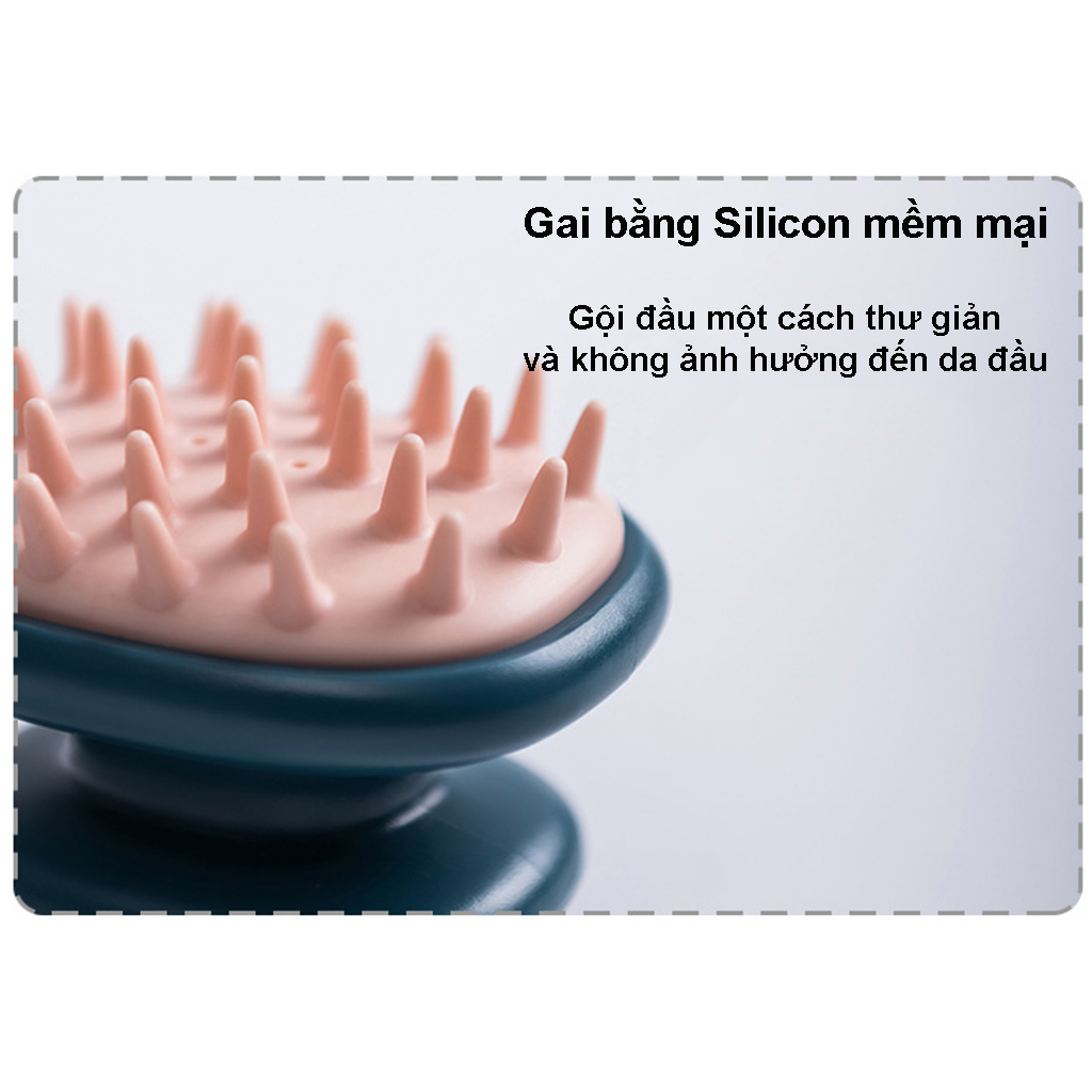 Lược gội đầu bằng silicon Shofuka, Bàn chải mát xa cơ thể, Bàn chải massage da đầu, bàn chải tắm toàn thân